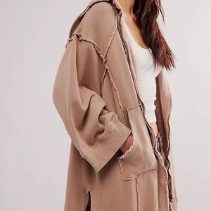 Free People Yoko Beige Cotton Cardigan Size S Small